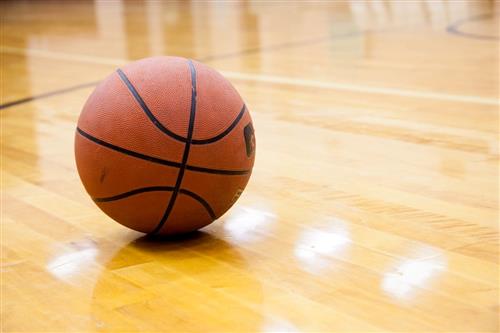 basketball on court 